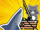 Cat Fisherman. Catch a Shark!