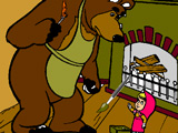 Masha and the Bear Near the Fireplace Coloring Masha and the Bear Near the Fireplace Coloring